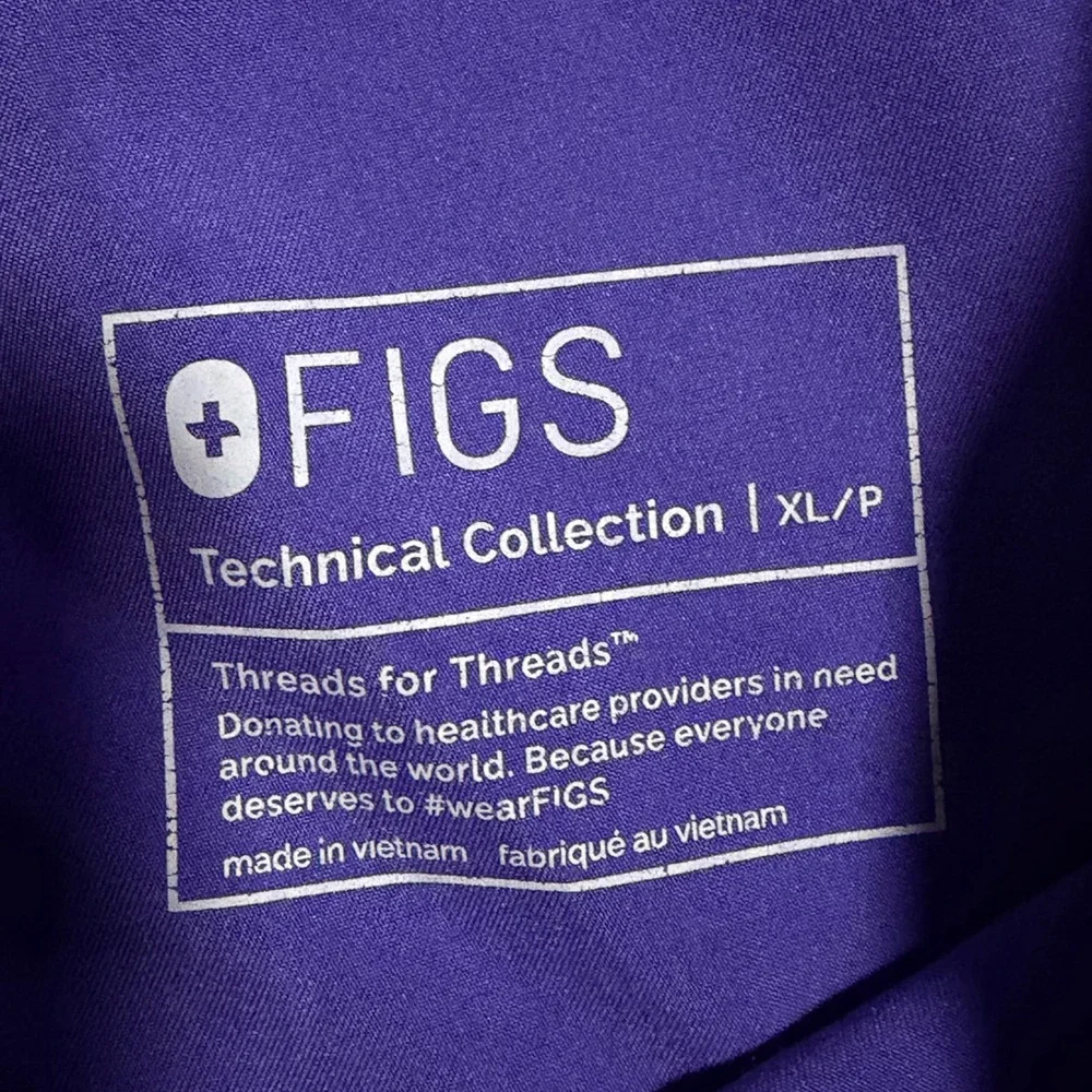 FIGS Technical Collection Purple Scrub Set Catarina Top Cargo Pants XXL Nurse